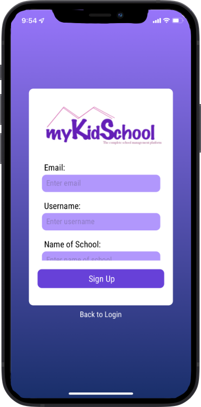 Iphone mykidschool registration page