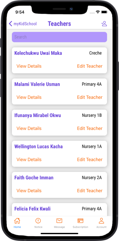 Iphone how to view list of teachers